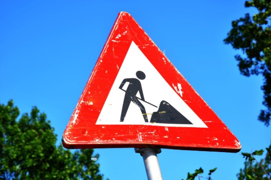 Verkeersbord werken (vergroot foto)